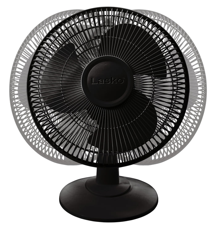 Lasko 12" Table Fan: Oscillating, 3-Speed, Tilting Head