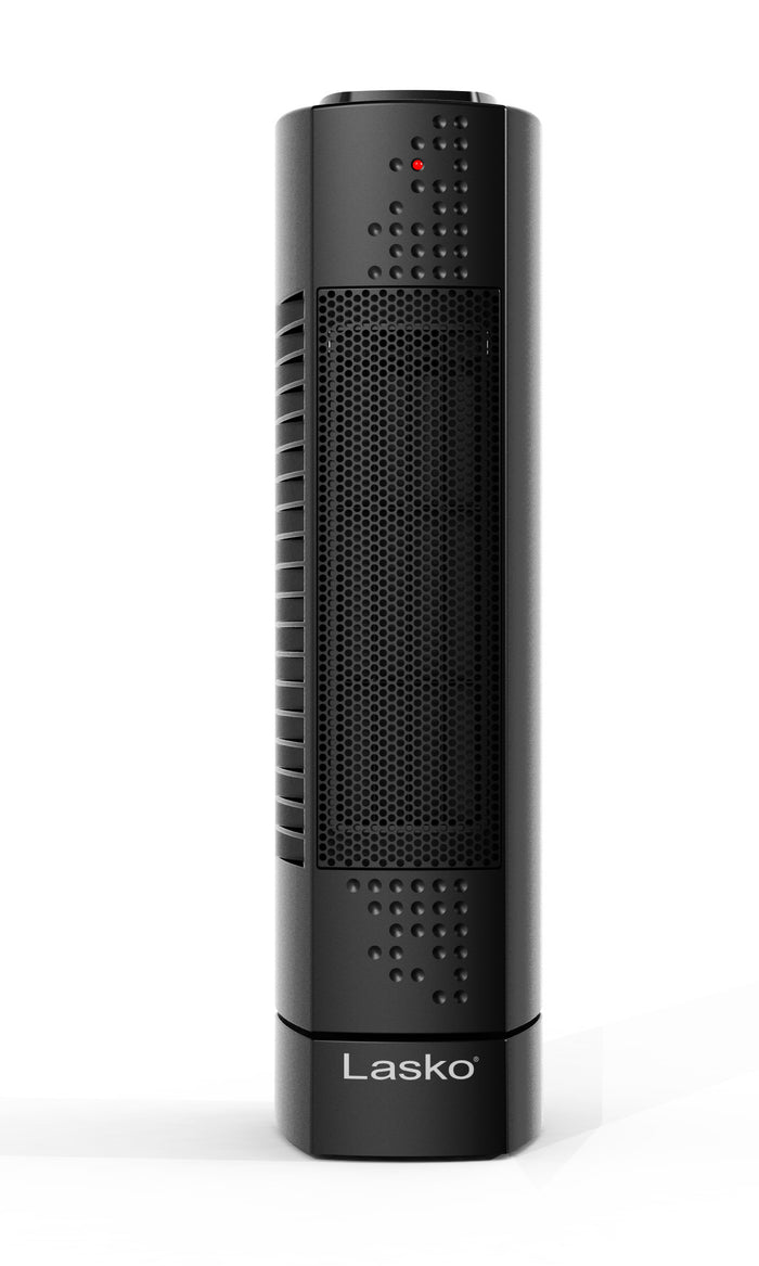 Lasko 14" Ceramic Tower Space Heater: Oscillating, 2 Heat Settings, Thermostat, Black