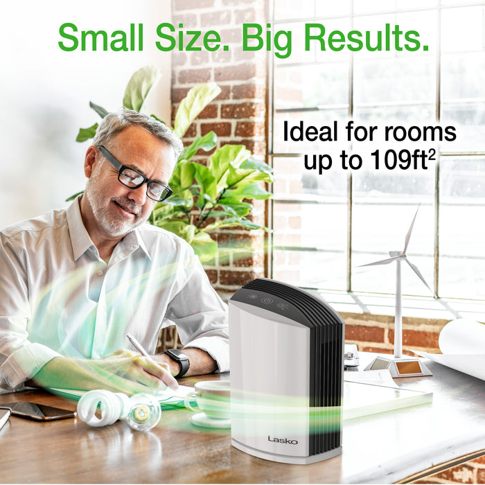 Lasko 15" Table Top Air Purifier: 3-Speed, True HEPA, Timer