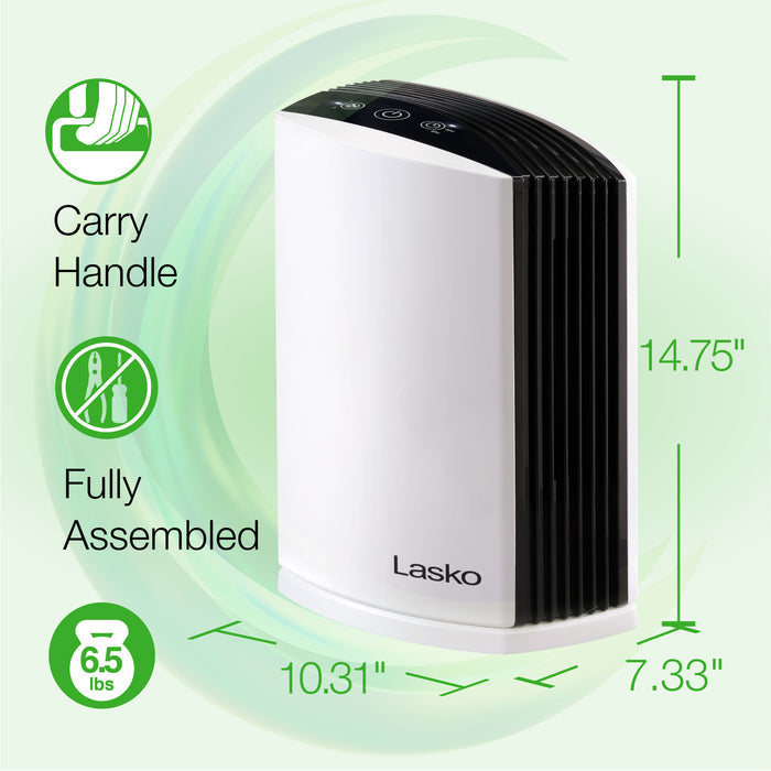 Lasko 15" Table Top Air Purifier: 3-Speed, True HEPA, Timer