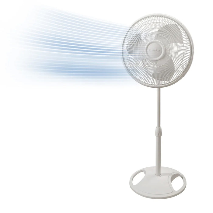 Lasko 16" Pedestal Fan: Oscillating, 3-Speed, Adjustable Height