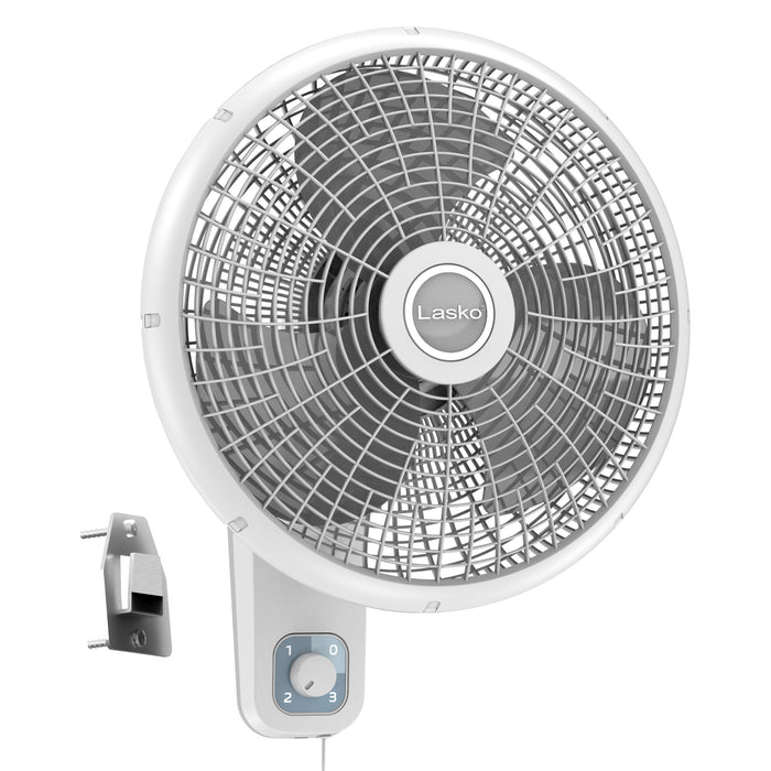 Lasko 16" Wall Mount Fan: Oscillating, 3-Speed, Tilting Head