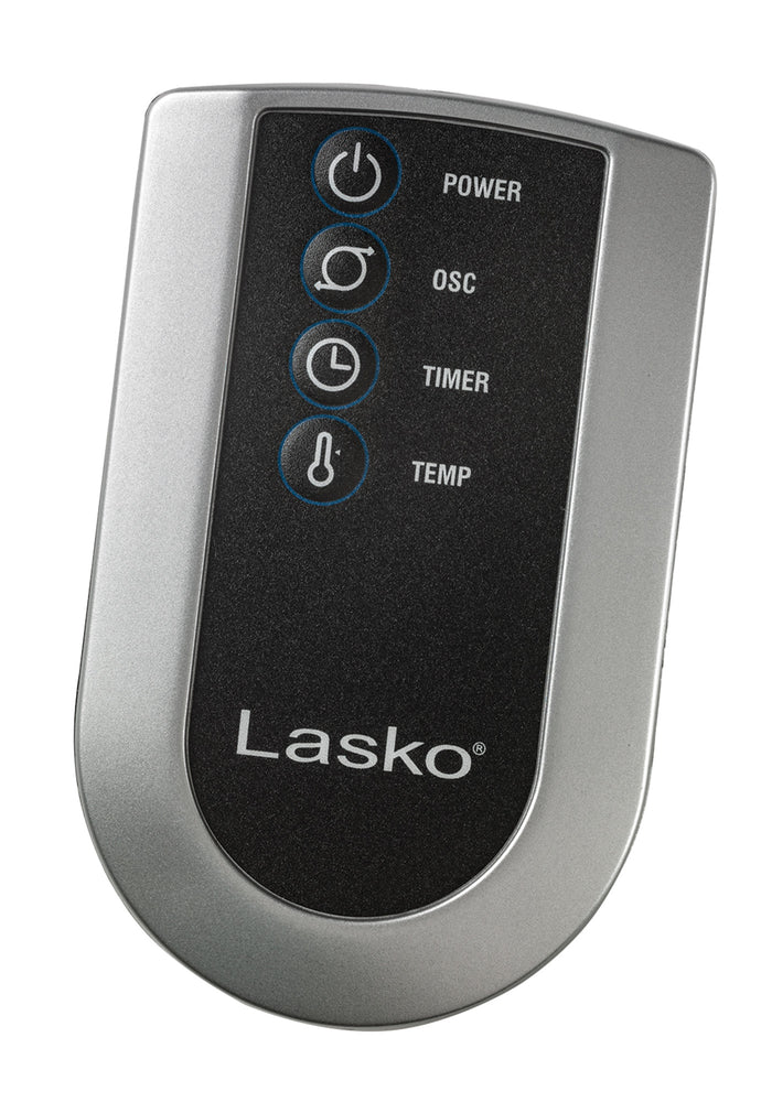 Lasko 18" Pedestal Fan: Oscillating, 4-Speed, Remote, Timer, Thermostat, Black