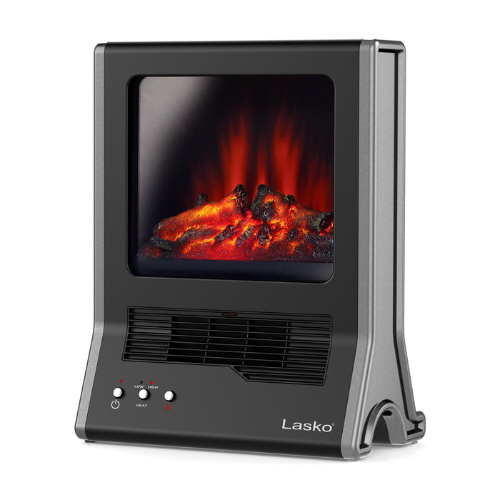 Lasko 19" Ceramic Fireplace Space Heater: Overheat Protection, 2 Heat Settings, Fan Mode
