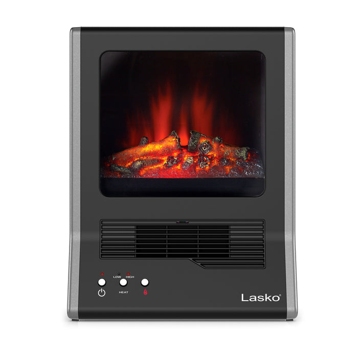 Lasko 19" Ceramic Fireplace Space Heater: Overheat Protection, 2 Heat Settings, Fan Mode