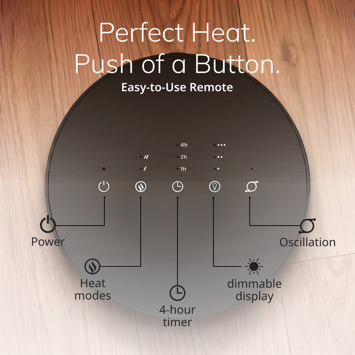 Lasko 20" Fireplace Ceramic Tower Space Heater: Oscillating, 2 Heat Settings, Timer, Tip-Over Switch