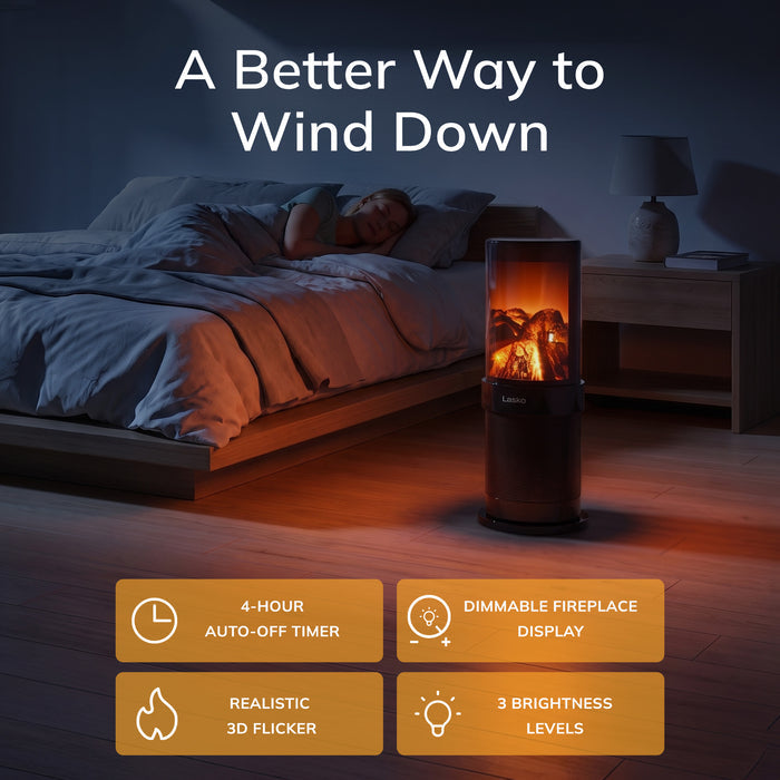 Lasko 20" Fireplace Ceramic Tower Space Heater: Oscillating, 2 Heat Settings, Timer, Tip-Over Switch
