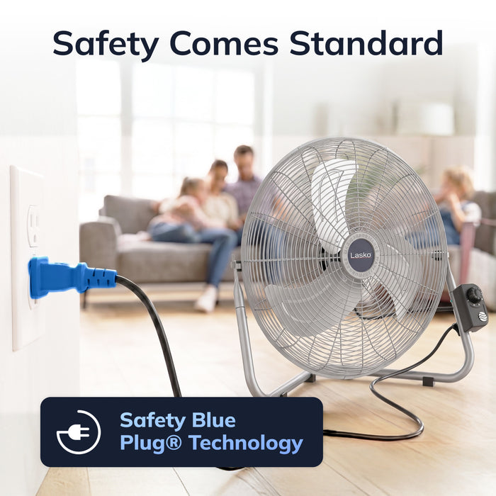 Lasko 20" High Velocity Floor Fan: Wall Mount, 3-Speed, Pivoting