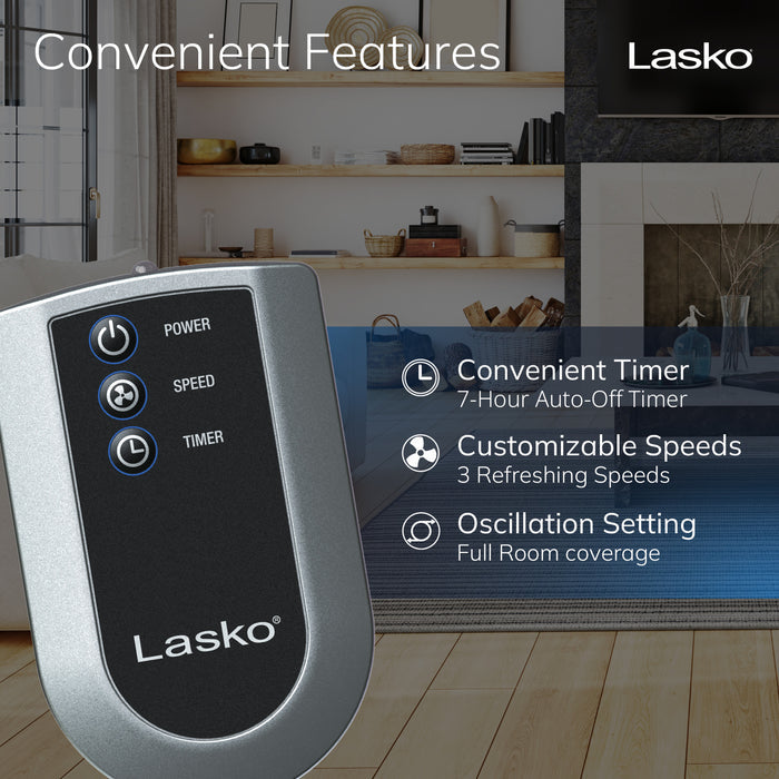Lasko 20" Pedestal Fan: Oscillating, 4-Speed, Remote, Timer