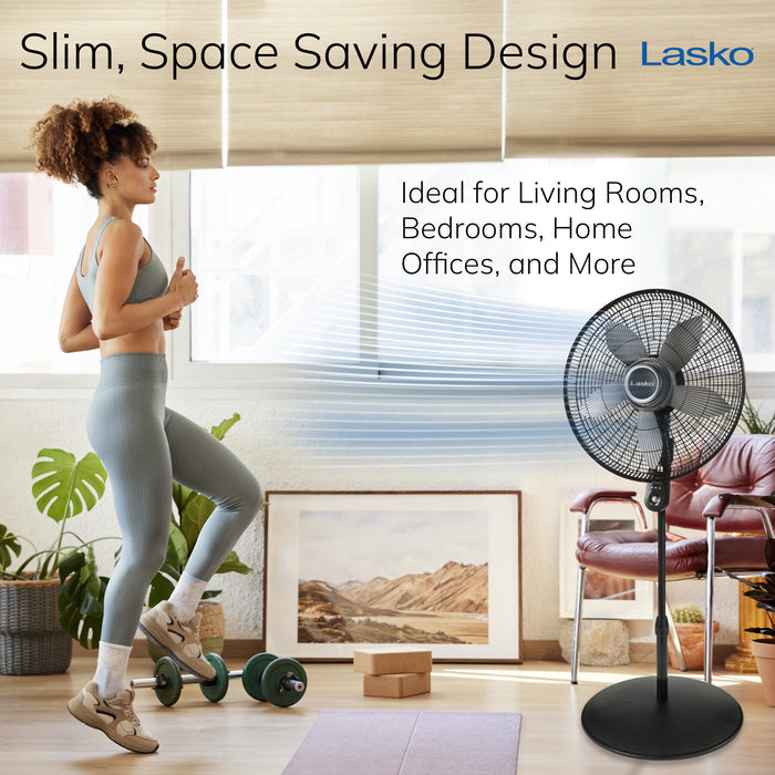 Lasko 20" Pedestal Fan: Oscillating, 4-Speed, Remote, Timer
