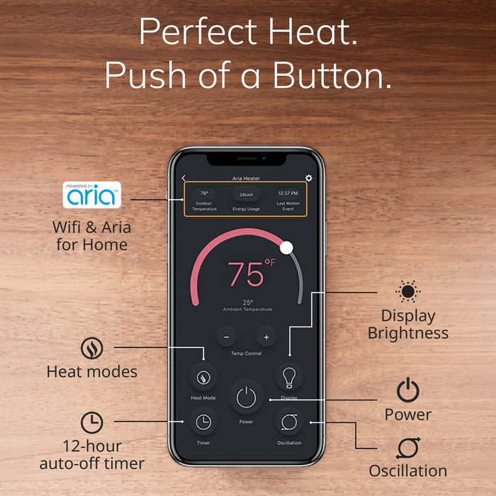Lasko 22" Smart Ceramic Tower Space Heater: Oscillating, 3 Heat Settings, WiFi, Alexa/Google Enabled, Tip-Over Switch