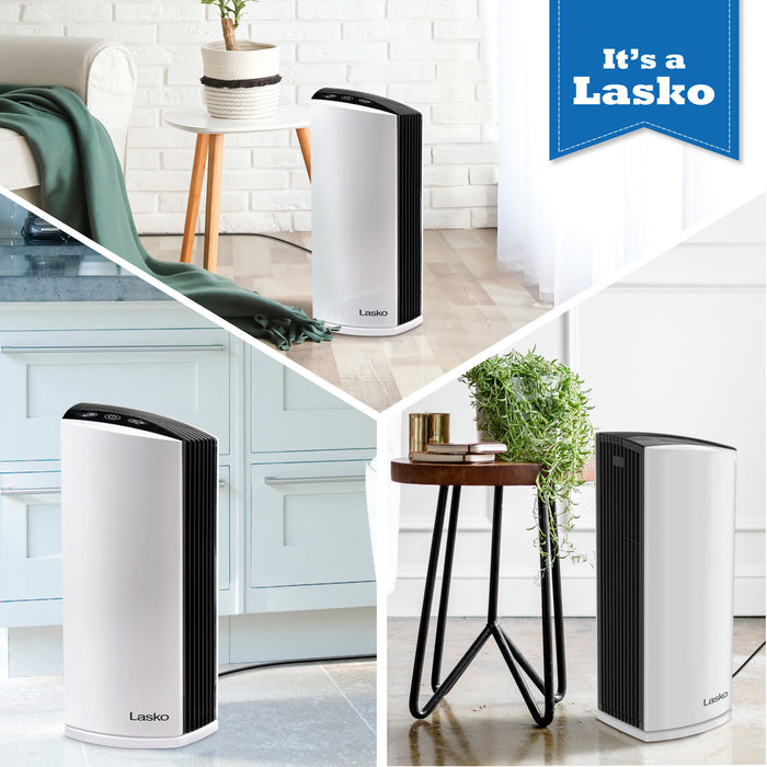 Lasko 22" Tower Air Purifier: 3-Speed, True HEPA, Timer