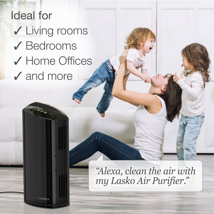 Lasko 22" Tower Air Purifier: 4-Speed, True HEPA, Alexa Enabled, Timer, Dream Mode