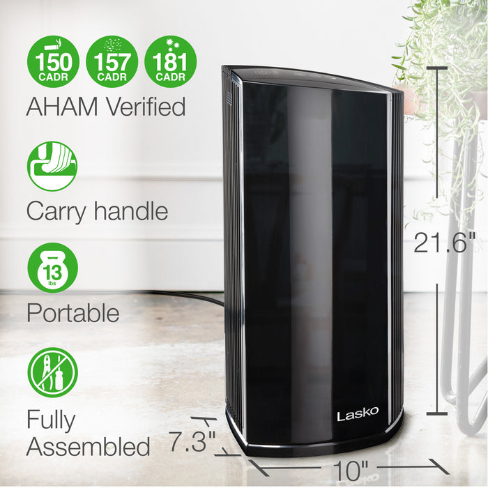 Lasko 22" Tower Air Purifier: 4-Speed, True HEPA, Alexa Enabled, Timer, Dream Mode