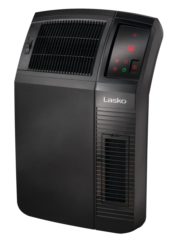Lasko 23" Ceramic Console Space Heater: 2 Heat Settings, Timer, Adjustable Louvers, Thermostat, Black