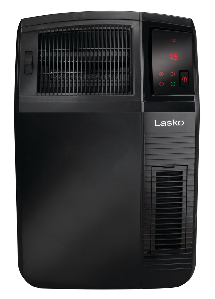Lasko 23" Ceramic Console Space Heater: 2 Heat Settings, Timer, Adjustable Louvers, Thermostat, Black