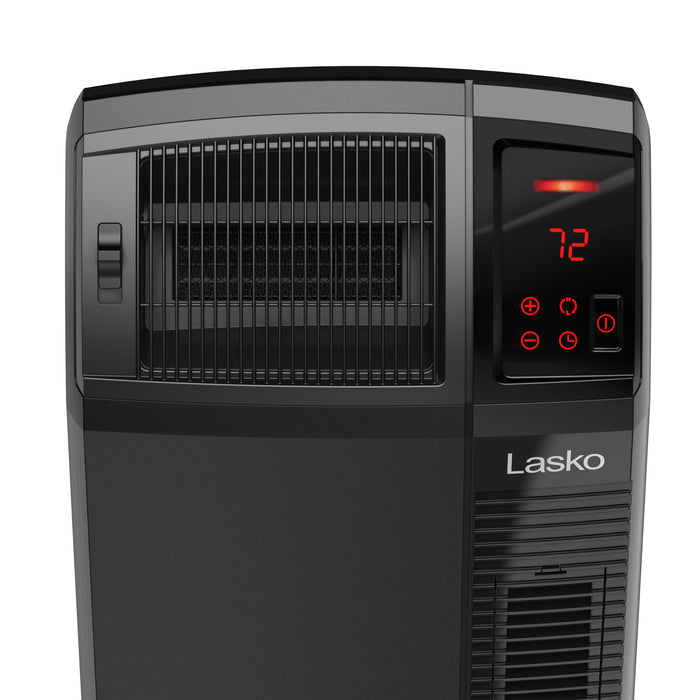 Lasko 23" Ceramic Console Space Heater: 2 Heat Settings, Timer, Adjustable Louvers, Thermostat, Black
