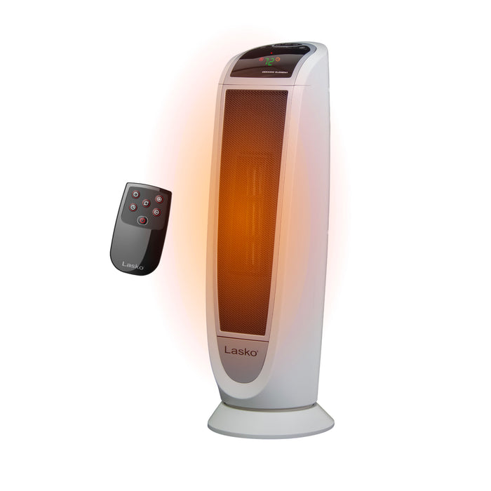 Lasko 23" Ceramic Tower Space Heater: Oscillating, 2 Heat Settings, Remote, Timer, Thermostat