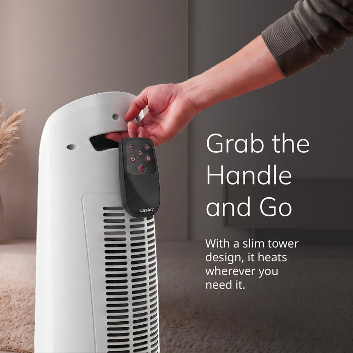 Lasko 23" Ceramic Tower Space Heater: Oscillating, 2 Heat Settings, Remote, Timer, Thermostat