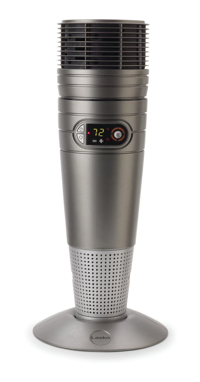 Lasko 25" Ceramic Tower Space Heater: Oscillating, 2 Heat Settings, Remote, Thermostat, Gray