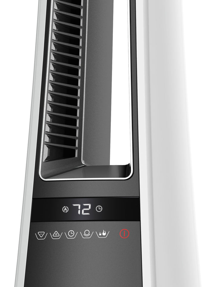 Lasko 27" Bladeless Ceramic Tower Space Heater: Oscillating, 2 Heat Settings, Remote, Timer, Thermostat