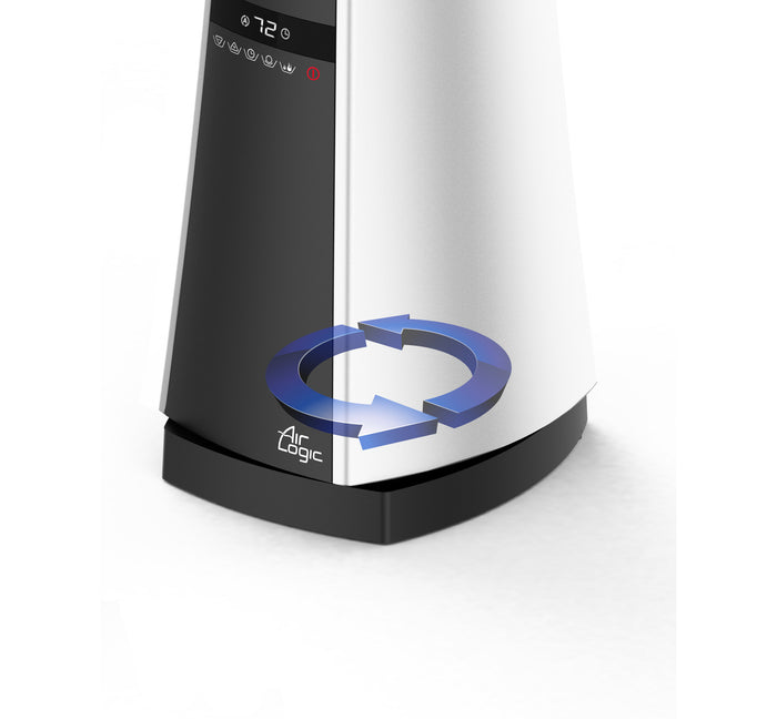 Lasko 27" Bladeless Ceramic Tower Space Heater: Oscillating, 2 Heat Settings, Remote, Timer, Thermostat