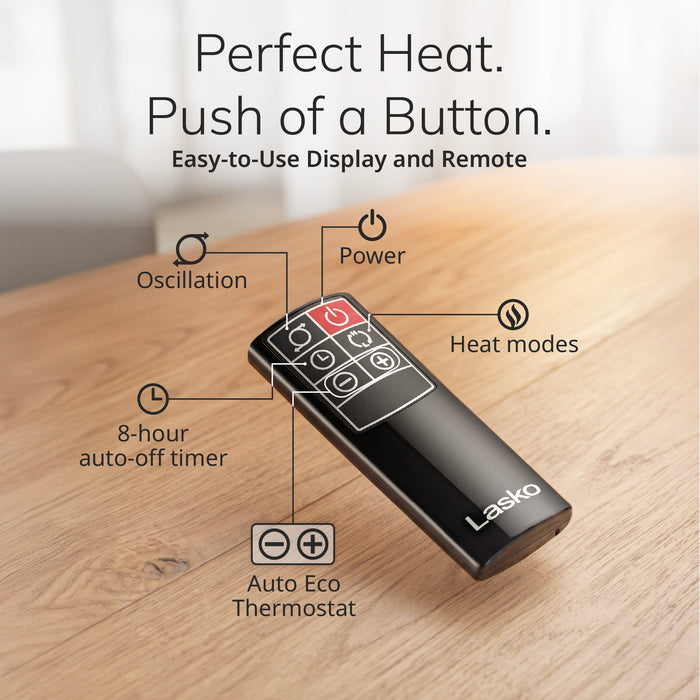 Lasko 29" Ceramic Tower Space Heater: Oscillating, 2 Heat Settings, Remote, Timer, Thermostat