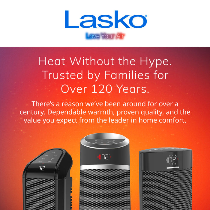Lasko 29" Ceramic Tower Space Heater: Oscillating, 2 Heat Settings, Remote, Timer, Thermostat