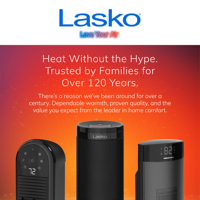 Lasko 30" Ceramic Tower Space Heater: Oscillating, 3 Heat Settings, Remote, Timer, Tip-Over Switch, Thermostat