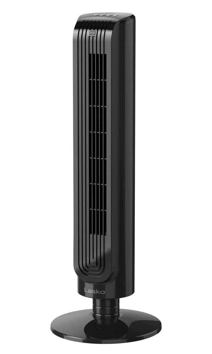 Lasko 32" Tower Fan: Oscillating, 3-Speed, Remote, Timer, Black