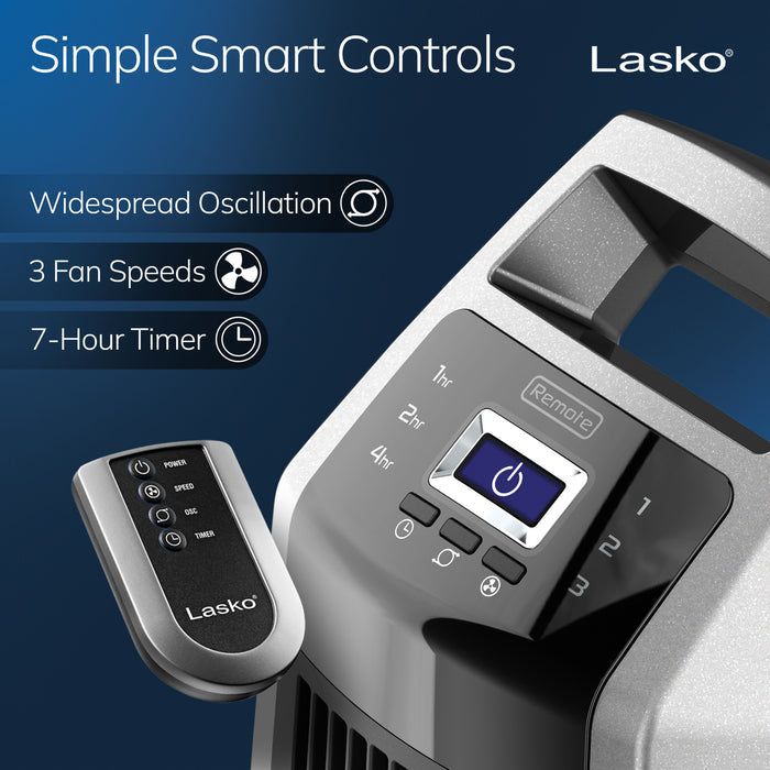 Lasko 35" Tower Fan: Oscillating, 3-Speed, High Velocity, Remote