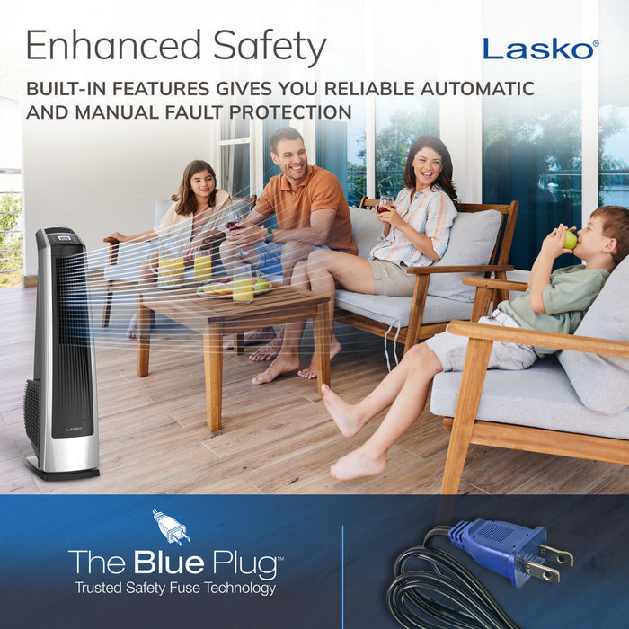 Lasko 35" Tower Fan: Oscillating, 3-Speed, High Velocity, Remote