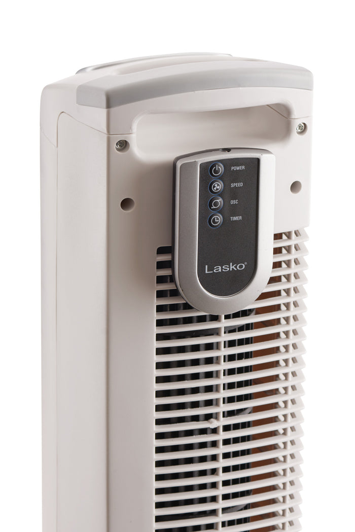 Lasko 36" Tower Fan: Oscillating, 3-Speed, Remote, Timer, White