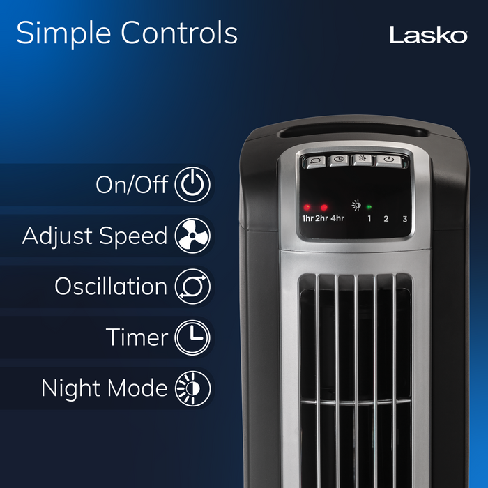 Lasko 36" Tower Fan: Oscillating, 3-Speed, Remote, Timer