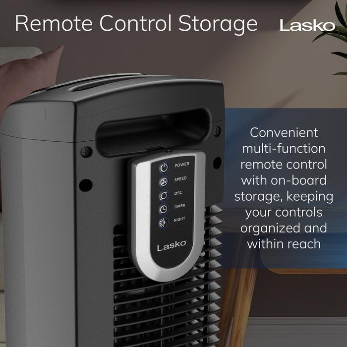 Lasko 36" Tower Fan: Oscillating, 3-Speed, Remote, Timer