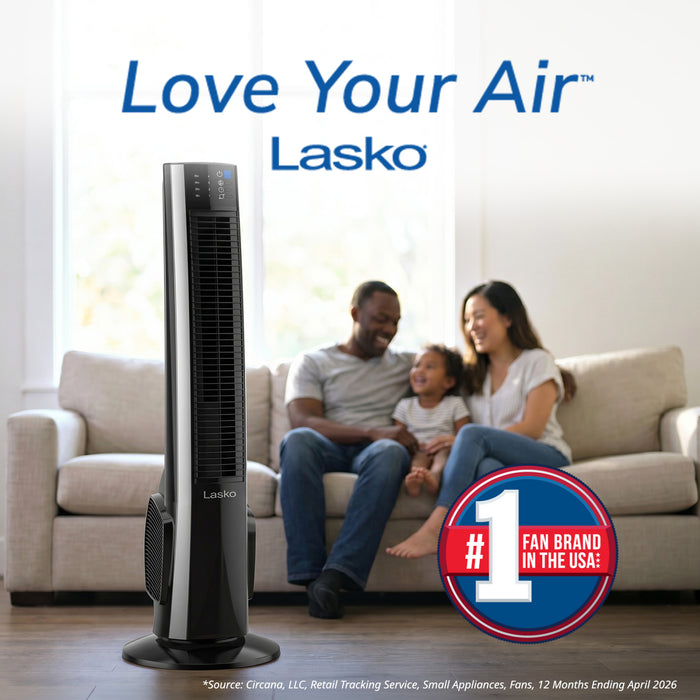Lasko 38" Hybrid Tower Fan: Oscillating, 4-Speed, Remote, Timer