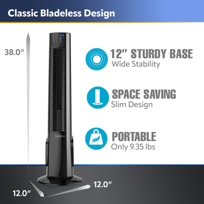 Lasko 38" Hybrid Tower Fan: Oscillating, 4-Speed, Remote, Timer
