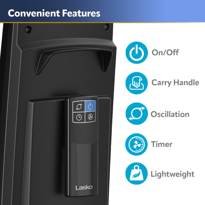 Lasko 38" Hybrid Tower Fan: Oscillating, 4-Speed, Remote, Timer