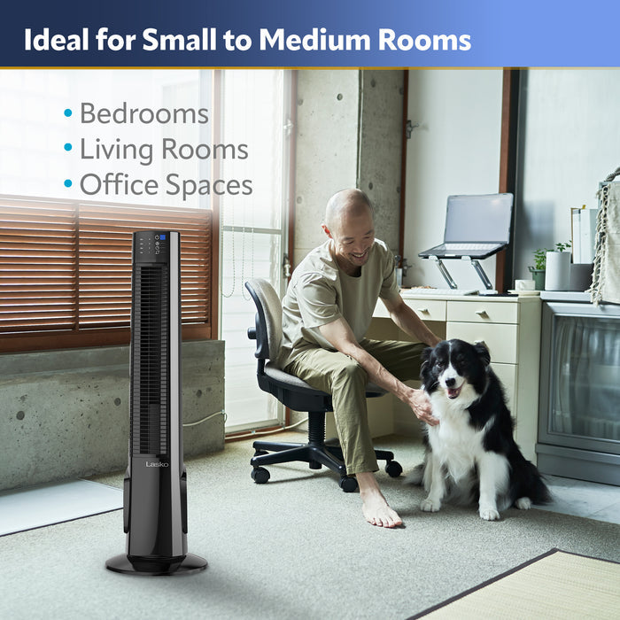 Lasko 38" Hybrid Tower Fan: Oscillating, 4-Speed, Remote, Timer