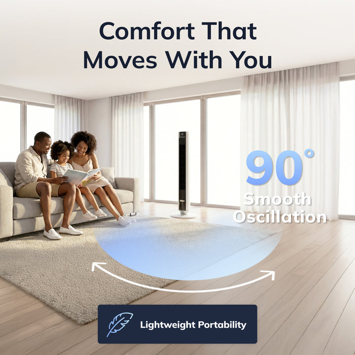Lasko 40" DC Tower Fan: Oscillating, 12-Speed, Remote, Timer