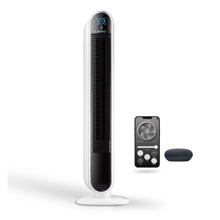 Lasko 40" Smart Tower Fan: Oscillating, 5-Speed, Timer, Wi-Fi