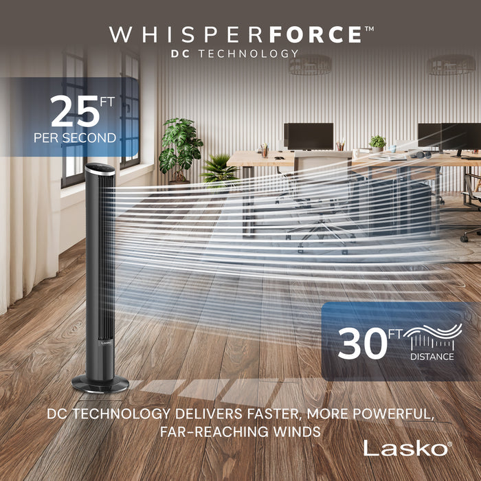 Lasko 42" DC Tower Fan: Oscillating, 12-Speed, Remote, Timer