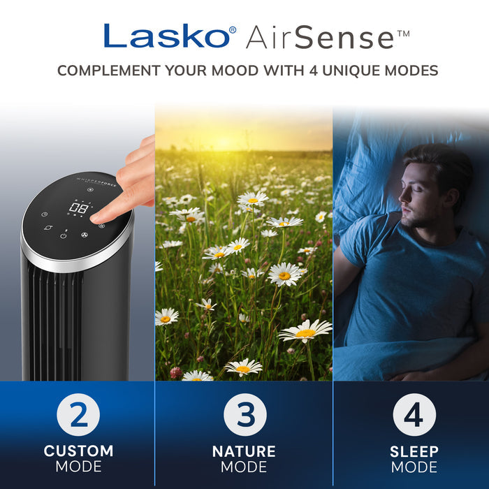 Lasko 42" DC Tower Fan: Oscillating, 12-Speed, Remote, Timer