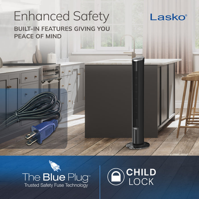 Lasko 42" DC Tower Fan: Oscillating, 12-Speed, Remote, Timer