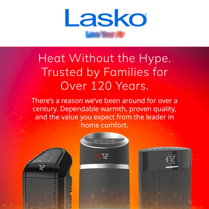 Lasko Artisan 16" Ceramic Tower Space Heater: Oscillating, 2 Heat Settings, Remote, Timer, Tip-Over Switch, Thermostat