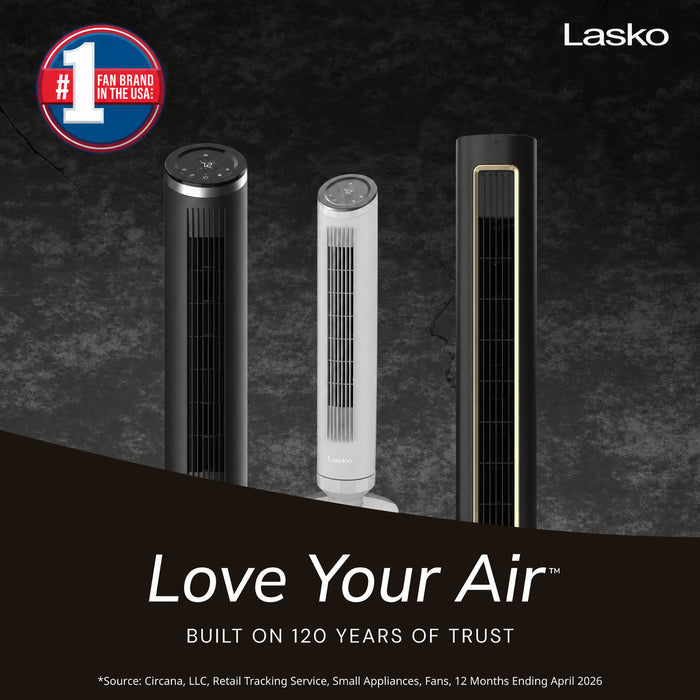 Lasko Ascend 36" Tower Fan: Oscillating, 4-Speed, Remote, Timer