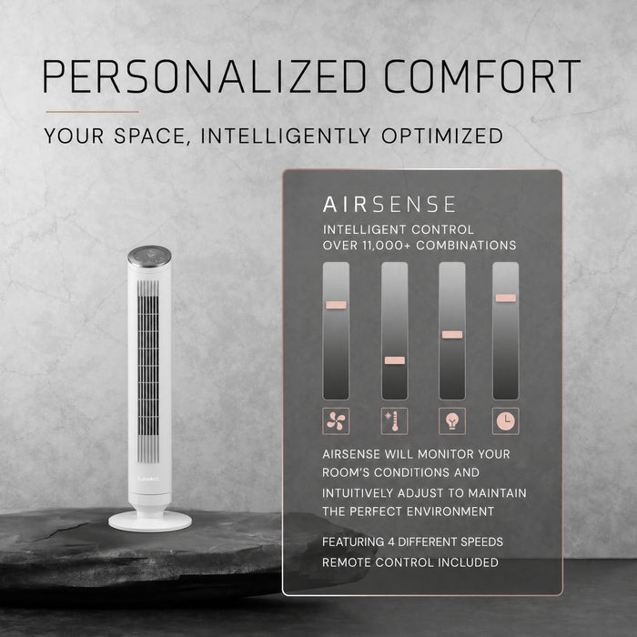 Lasko Ascend 36" Tower Fan: Oscillating, 4-Speed, Remote, Timer