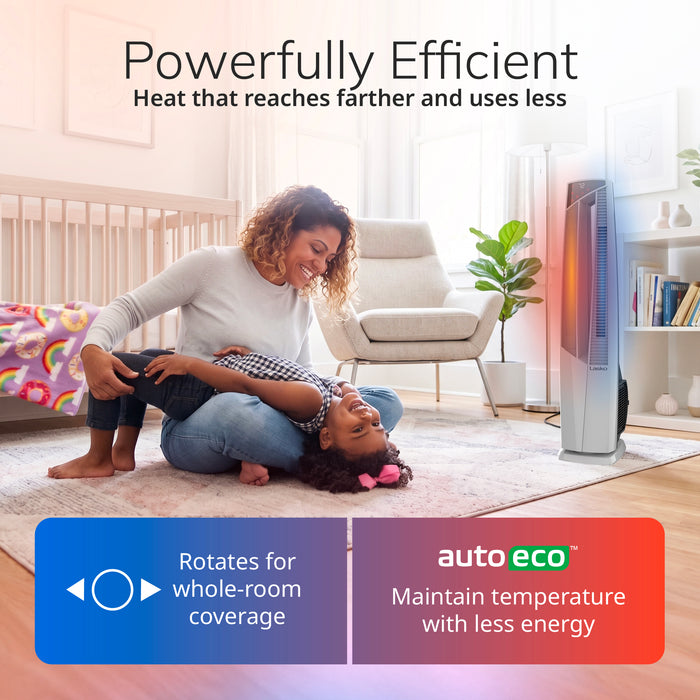 Lasko DUO Comfort 38" Tower Fan and Ceramic Space Heater: Oscillating, 3 Heat Settings, 4 Fan Speeds, Remote, Timer, Tip-Over Switch, White