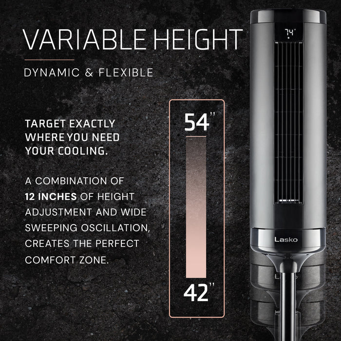 Lasko Elevation 54" DC Pedestal Tower Fan: Oscillating, 8-Speed, Remote