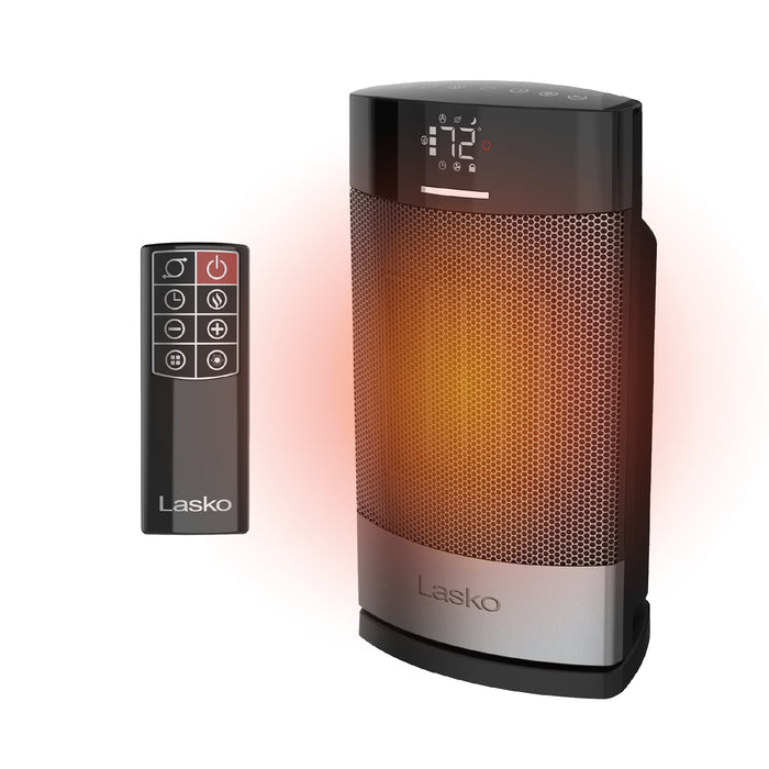Lasko Ellipse 12" Ceramic Space Heater: Oscillating, 3 Heat Settings, Remote, Timer, Tip-Over Switch, Child Lock, Thermostat